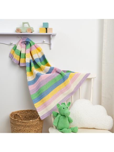 Wool Couture Pure Cotton Crochet Shh Baby Blanket Kit, Pastel - view 2, Pastel