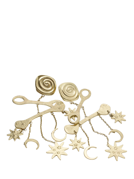 Rixo Shay Multi Charn Earrings, Gold - view 2, Gold