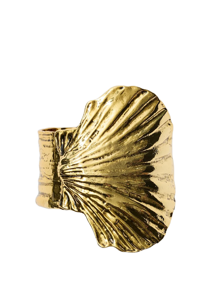 Rixo Salene 18ct Gold Plated Slip-On Shell Bracelet, Gold, Gold