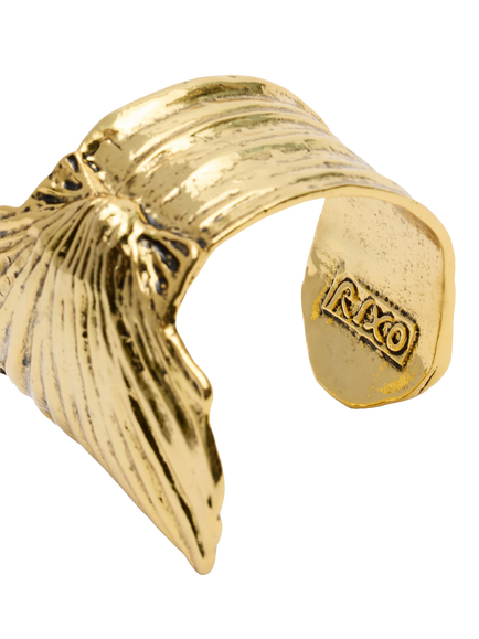 Rixo Salene 18ct Gold Plated Slip-On Shell Bracelet, Gold - view 2, Gold