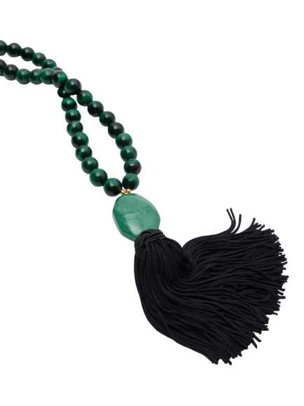 Rixo Cally Tassel Beads Necklace, Green - view 2, Green