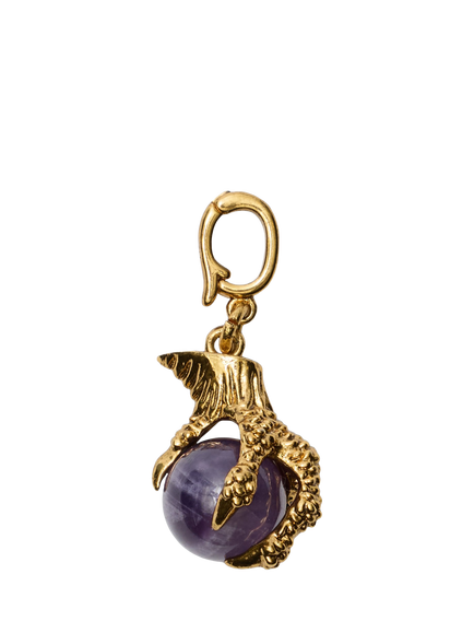 Rixo Ianna 18ct Gold Plated Amethyst Charm, Gold