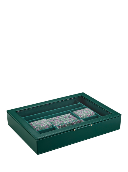WOLF x Fiona Howard Sophia Jewellery Box with Window, Forest Green Fruit