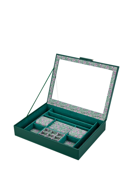 WOLF x Fiona Howard Sophia Jewellery Box with Window - view 2, Forest Green Fruit