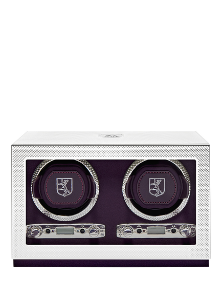 WOLF Double Watch Winder, Silver, Silver