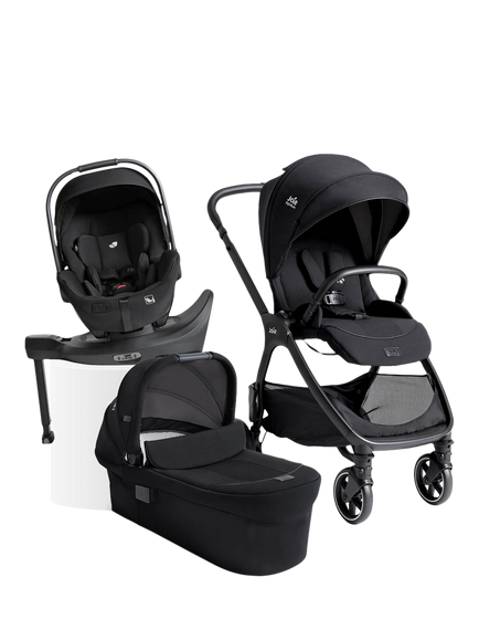 Joie Baby Signature Valora Compact 4-in-1 Pushchair, Ramble XL Carrycot, i-Level Pro Car Seat & i-Base Encore Travel Ready Bundle, Eclipse