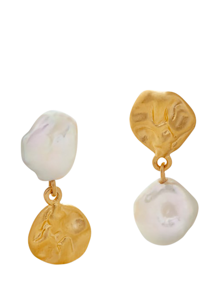 Monica Vinader Keshi Pearl Small Drop Earrings, White, White