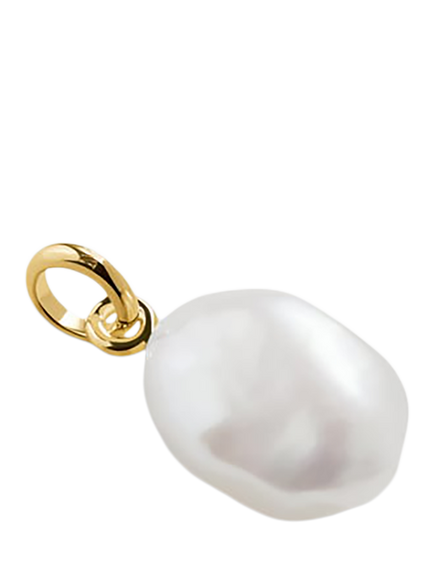 Monica Vinader Baroque Pearl Pendant, Gold/White - view 2, Gol-white