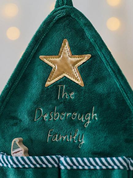 My 1st Years Personalised Fabric Christmas Tree Advent Calendar - view 2, Green