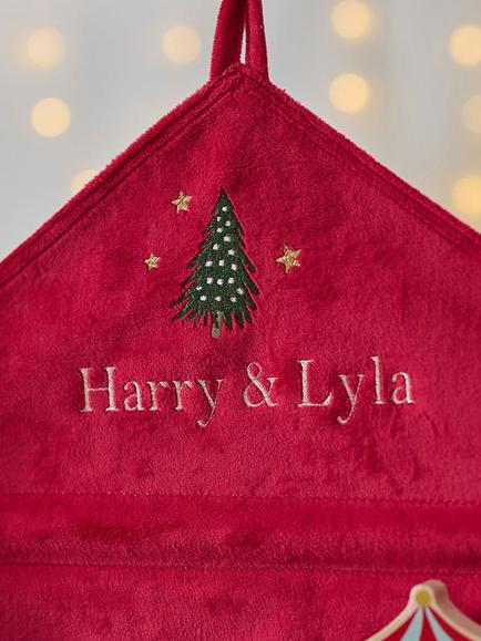 My 1st Years Personalised Velvet Advent Calendar, Red - view 2, Red