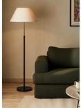 John Lewis Tapered Shade Floor Lamp, Black/Brass