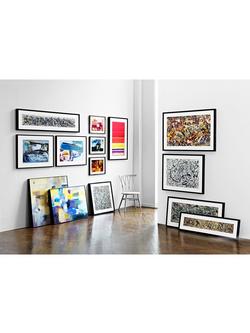 John Lewis Jackson Pollock 'Summertime' Framed Print & Mount, 39 x 150cm, Multi - view 2, Blue/Multi