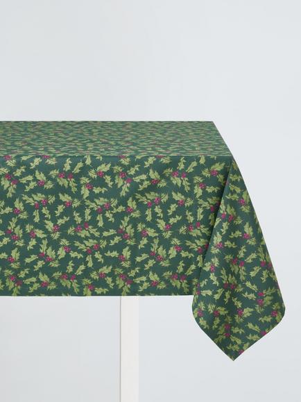 John Lewis Holly Cotton Tablecloth, Green, Green
