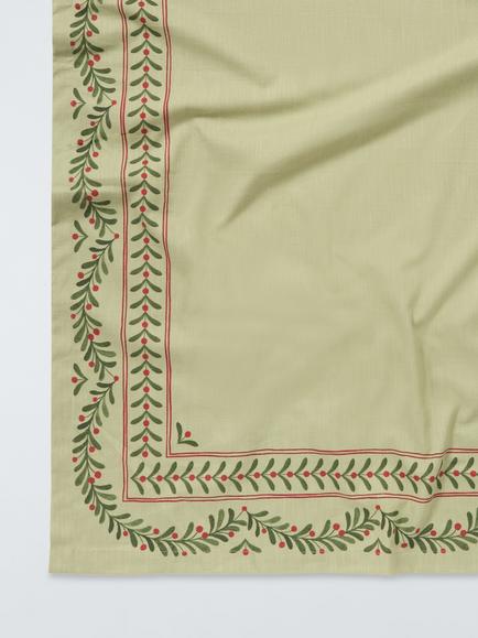 John Lewis Berry Border Cotton Tablecloth, Green/Red - view 2, Green/Red