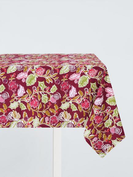 John Lewis Pomegranate & Berry Cotton Tablecloth, Red/Multi, Red/Multi