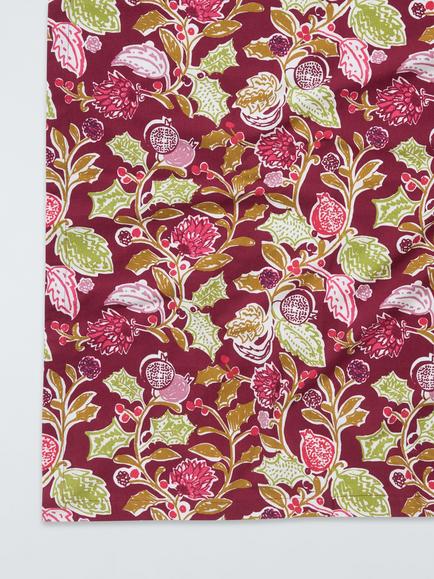 John Lewis Pomegranate & Berry Cotton Tablecloth, Red/Multi - view 2, Red/Multi