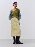 AND/OR Ophelia Sequin Midi Skirt, Gold