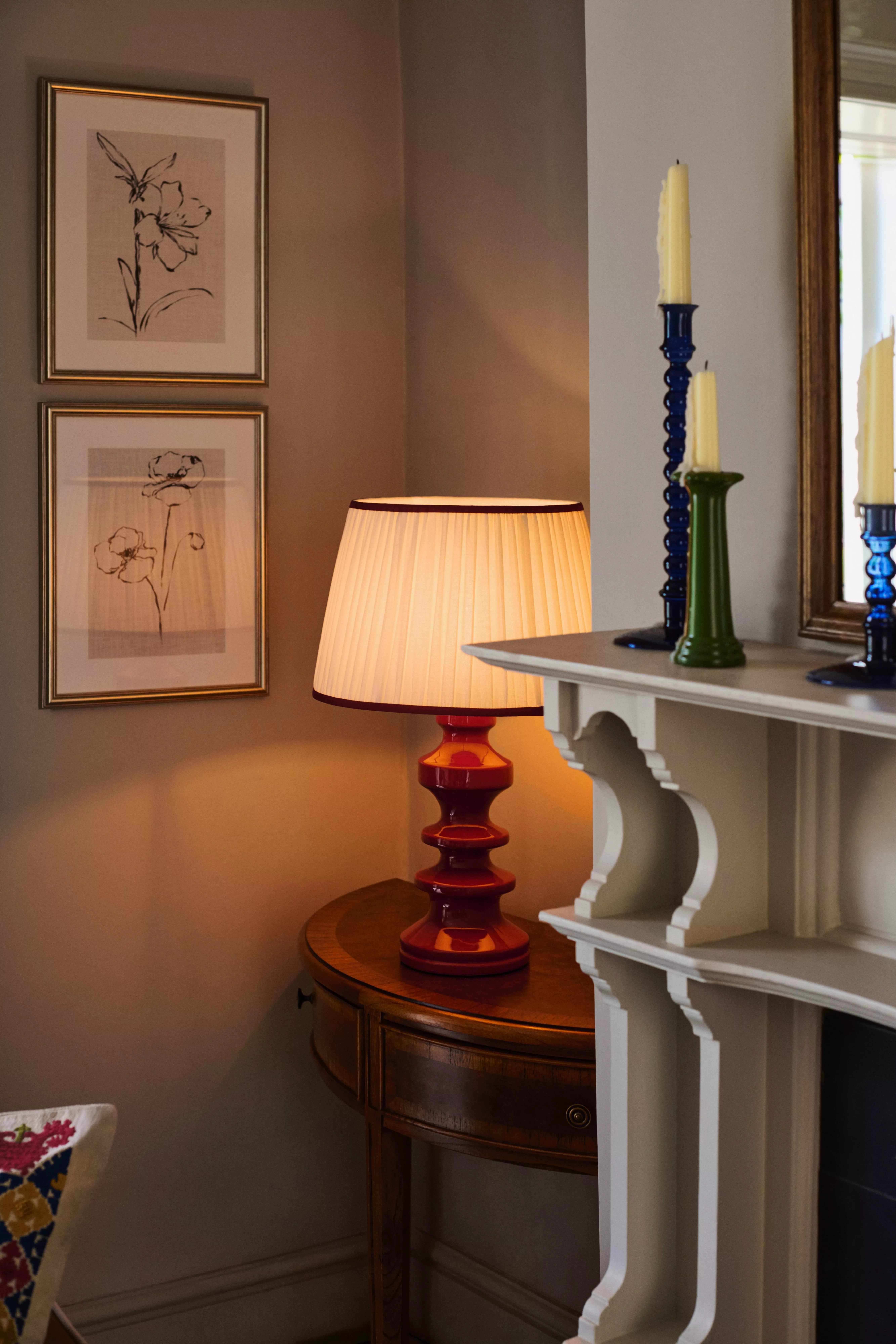 Formal green sofa with decorative cushions