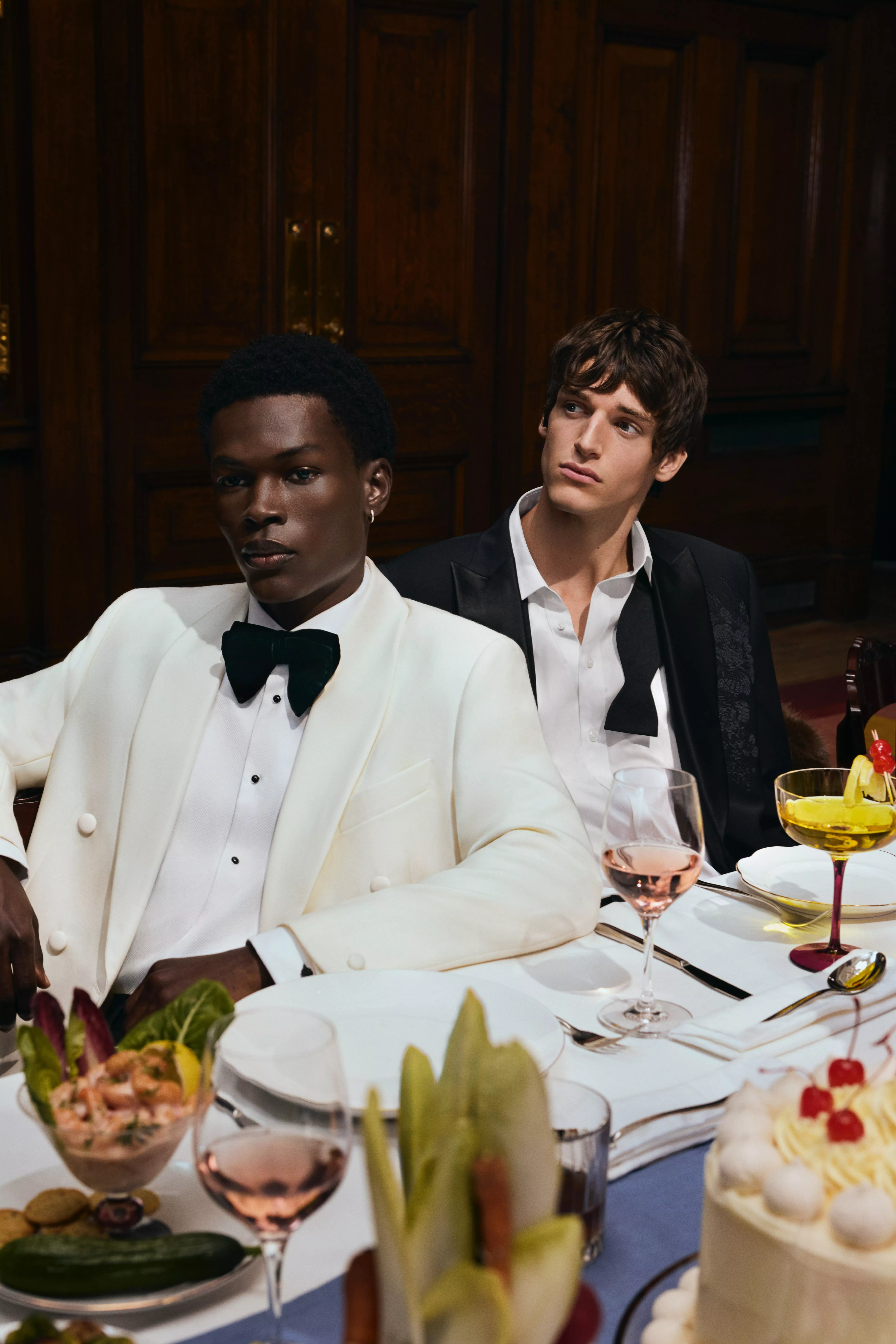 Two men wearing black tie