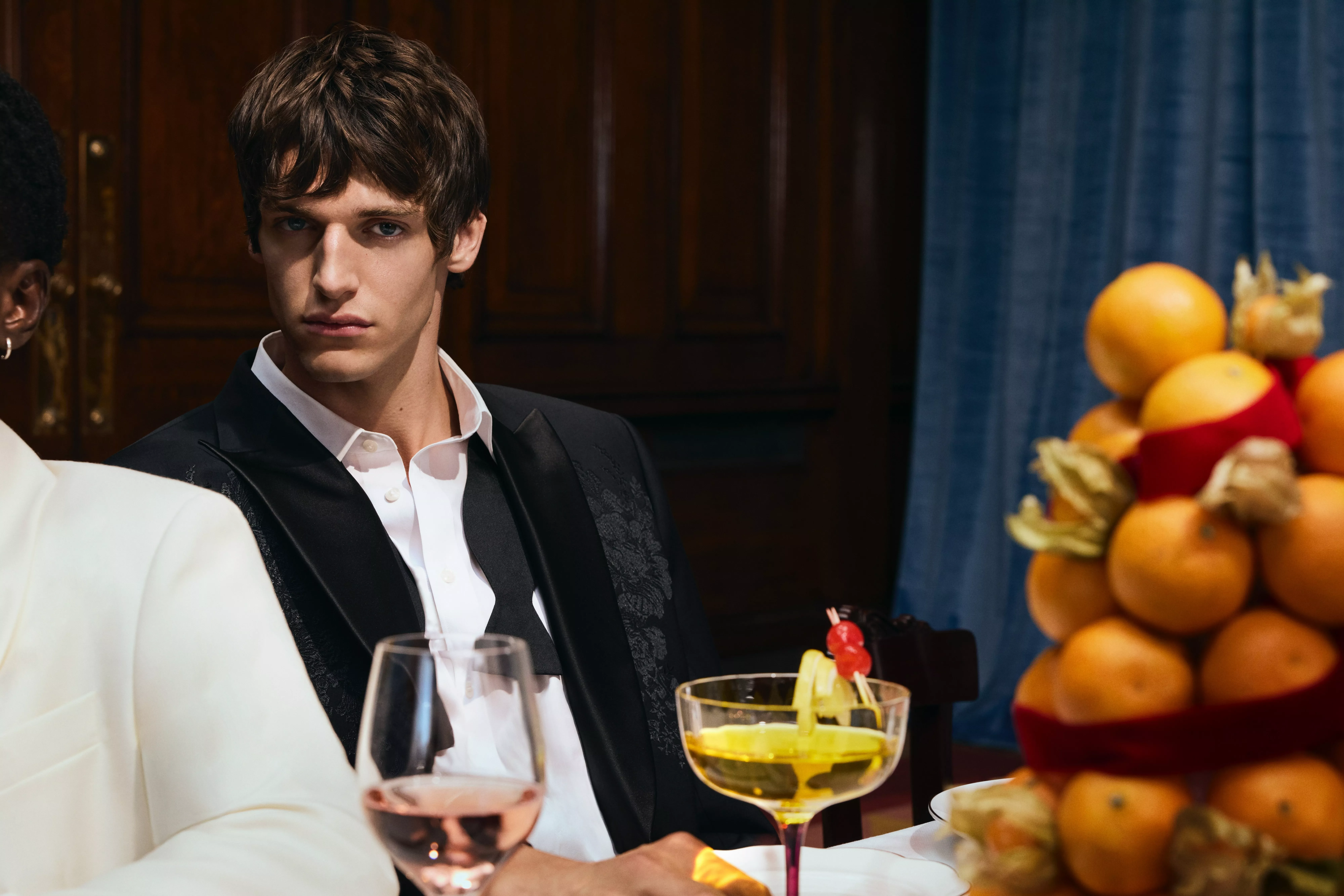 Man wearing rental tuxedo