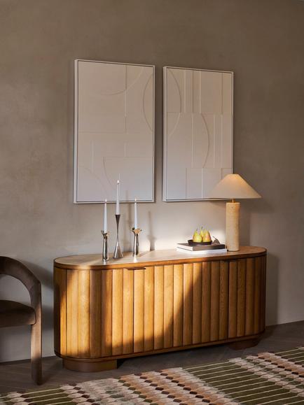 John Lewis Sculpt Sideboard, Dark Stain Ceramic - view 2, Dark Stain