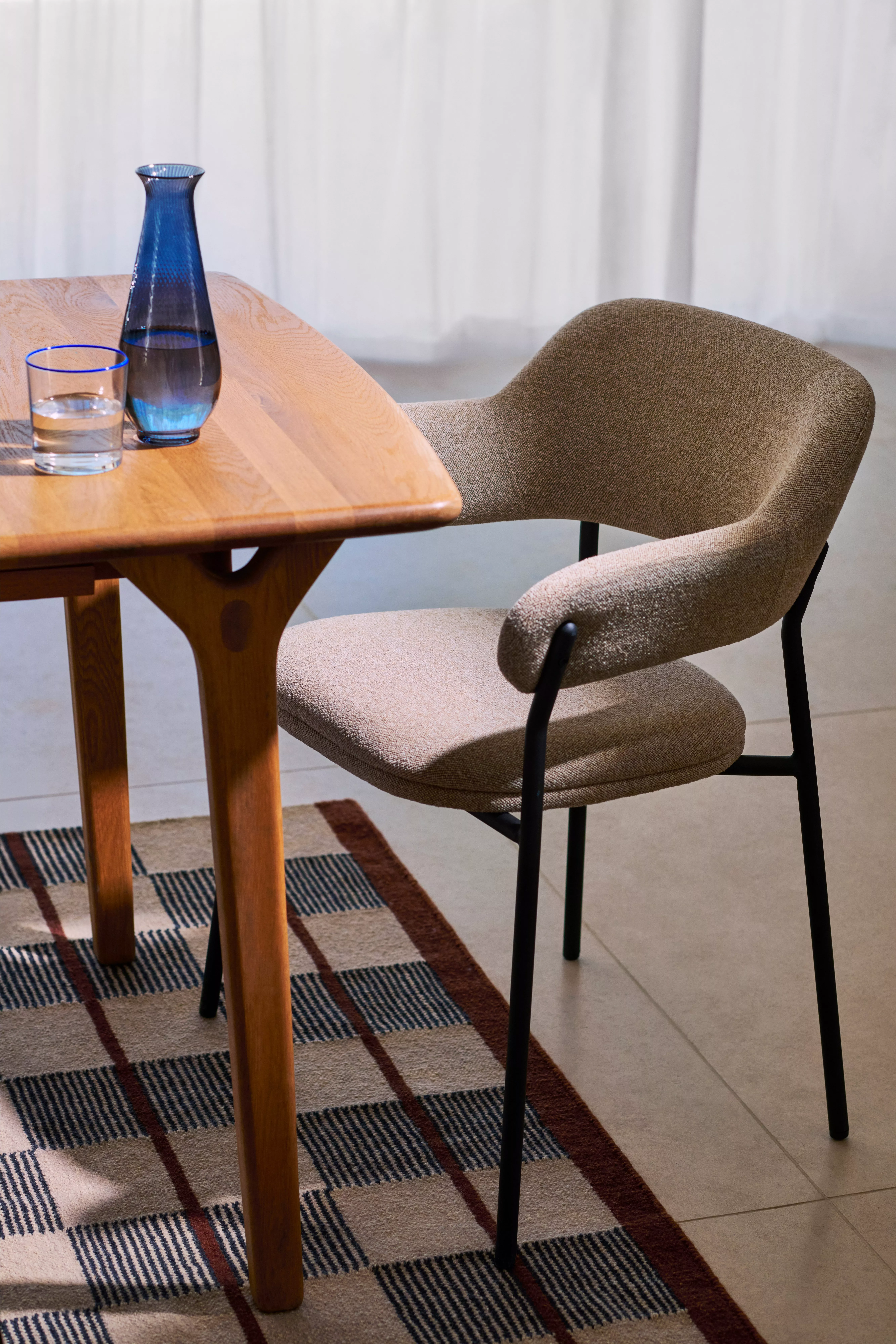 dining chair under a table