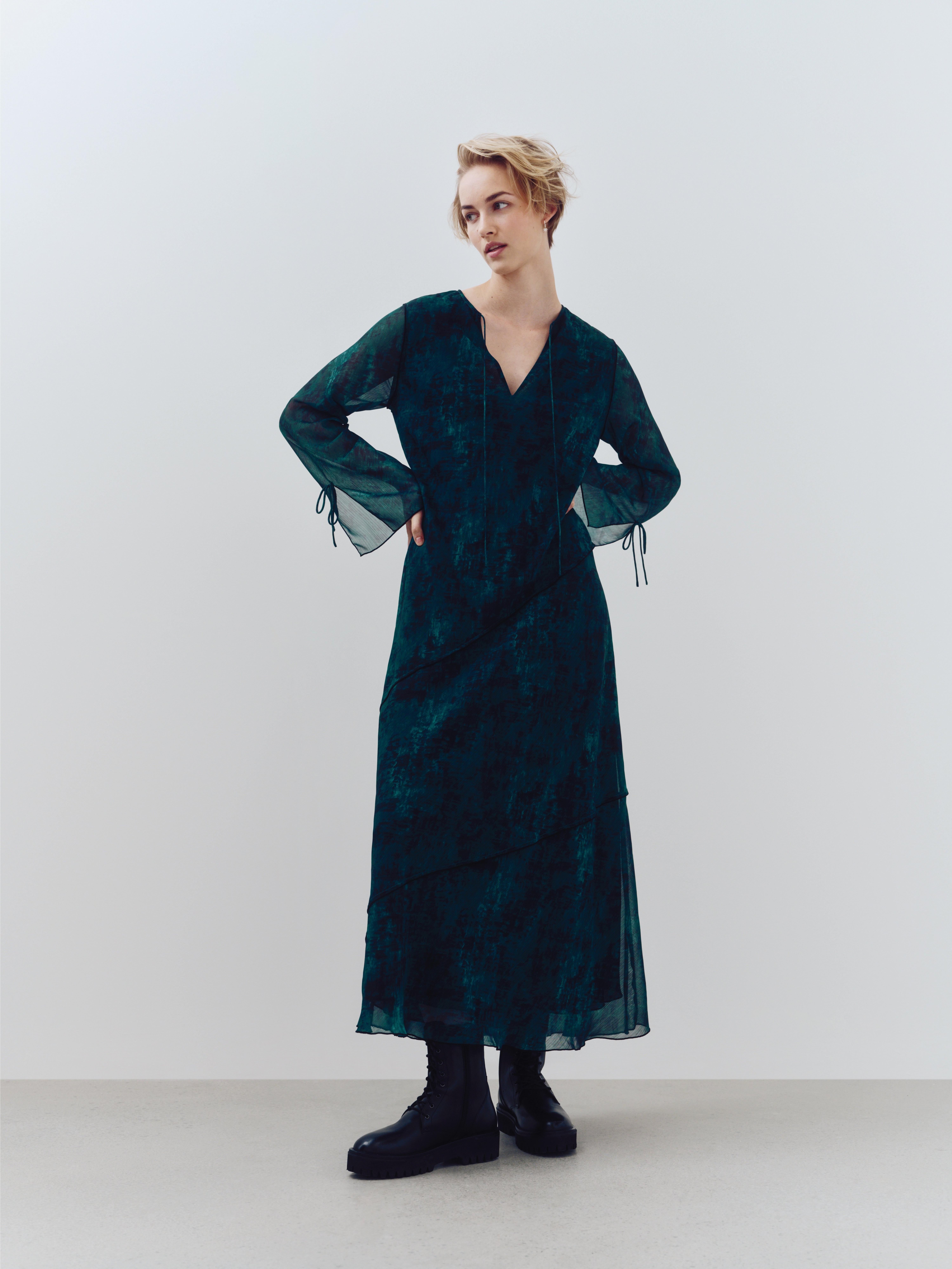 John Lewis ANYDAY Crosshatch Maxi Dress Green