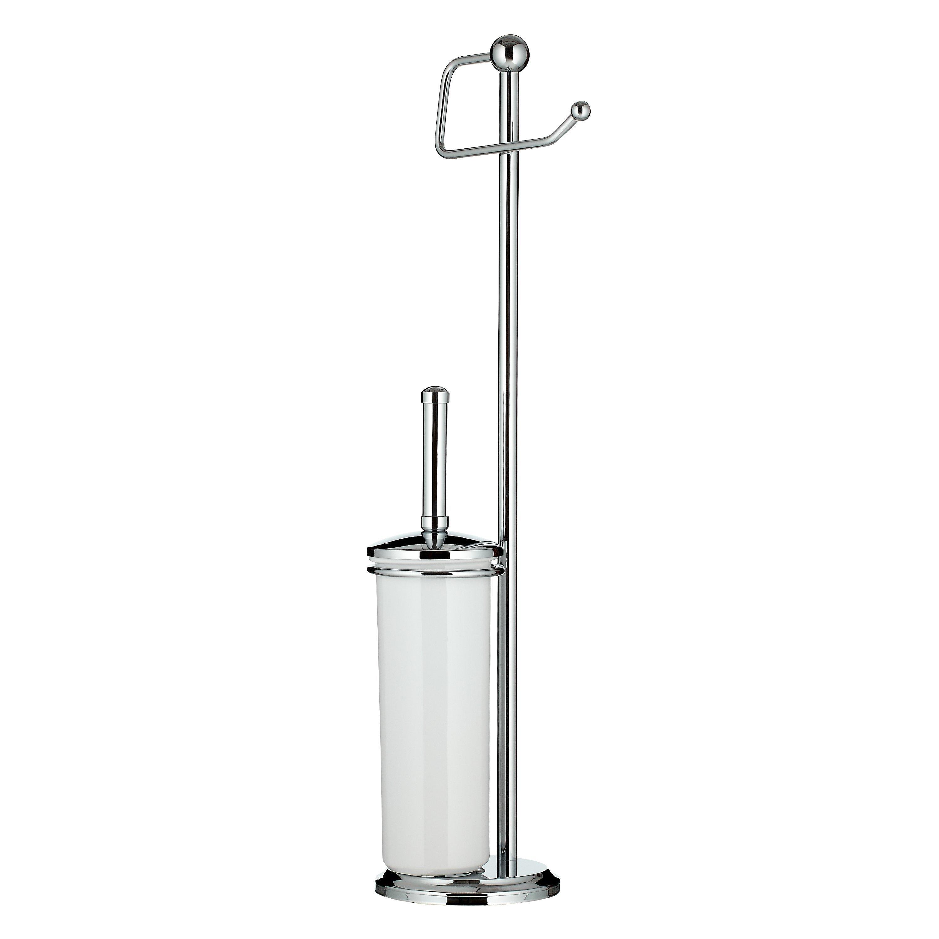 Samuel Heath Curzon Toilet Roll Holder and Brush Set, Chrome