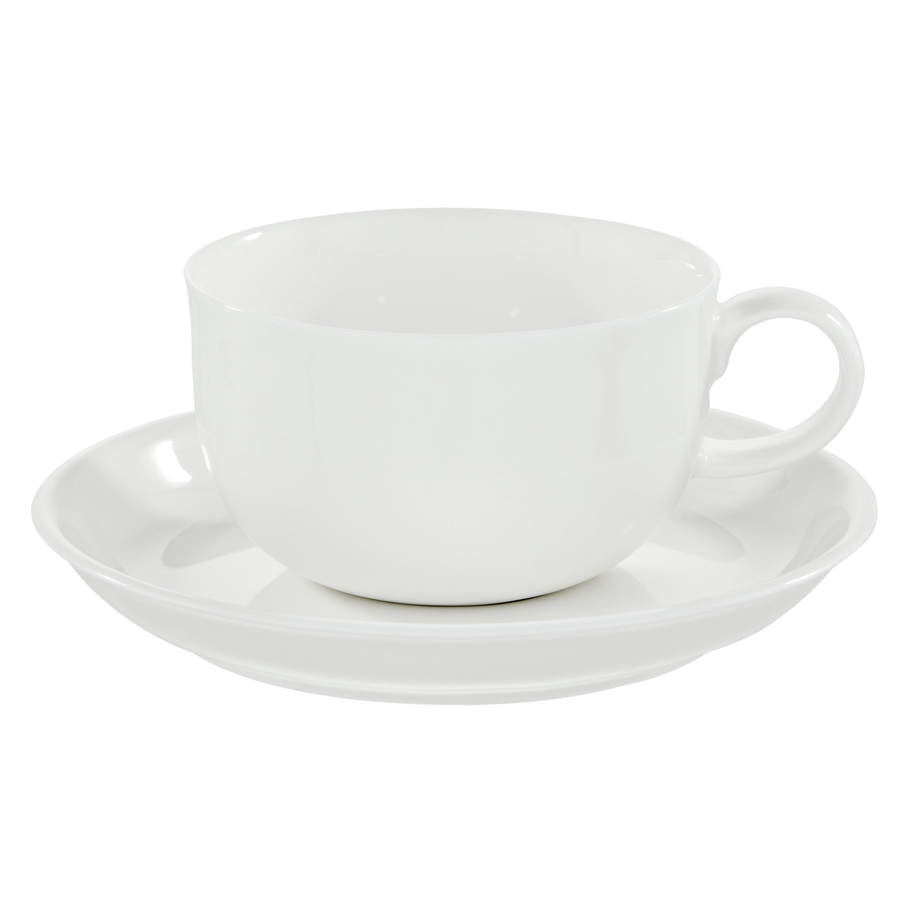 Queensberry Hunt for John Lewis White Bone China Tea Cups and Saucers, Set of 4