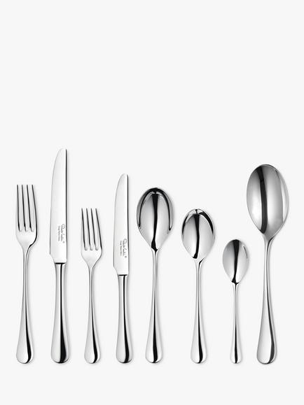 Robert Welch Radford Bright Stainless Steel Cutlery Set, 44 Piece/6 Place Settings, Stainless Steel