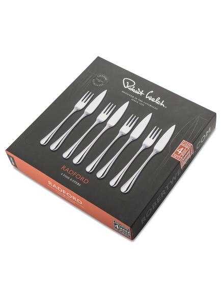 Robert Welch Radford Bright Stainless Steel Fish Eaters Forks & Knives Set, 8 Piece - view 2, Stainless Steel