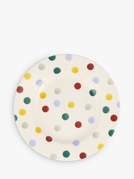 Emma Bridgewater Polka Dot Plate, Multi, Dia.21.5cm, Multi