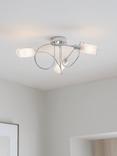John Lewis Limbo Semi Flush 3 Arm Ceiling Light, Chrome