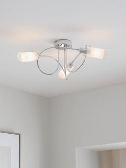 John Lewis Limbo Semi Flush 3 Arm Ceiling Light, Chrome - view 2, Chrome