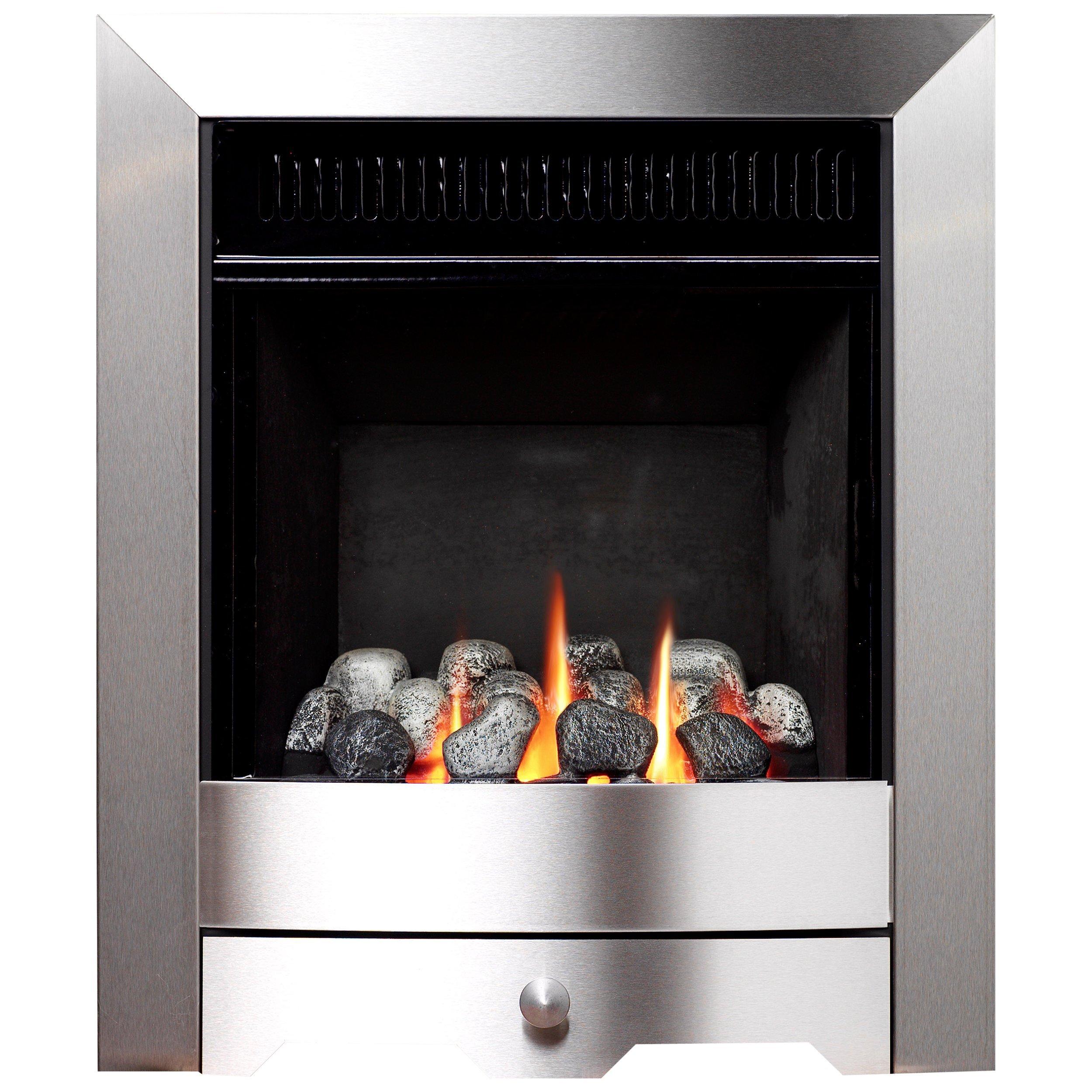 Burley Flueless Gas Fire, Environ 4247, Brushed Steel