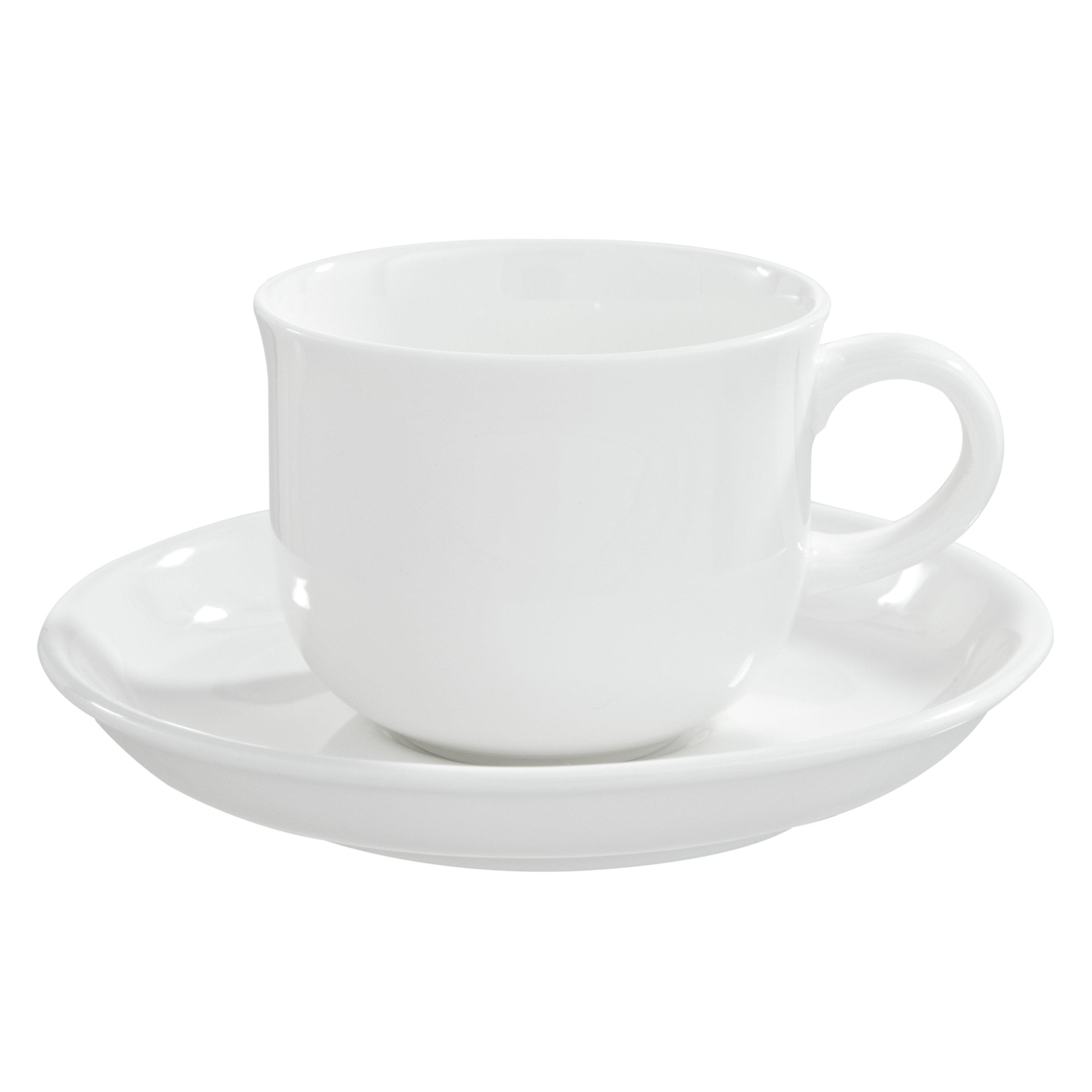 Queensberry Hunt for John Lewis White Bone China Coffee Cups and Saucers, Set of 4