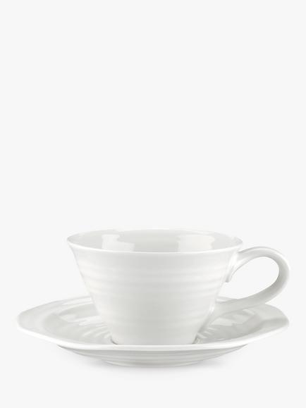 Sophie Conran for Portmeirion Tea Cup and Saucer, White, White