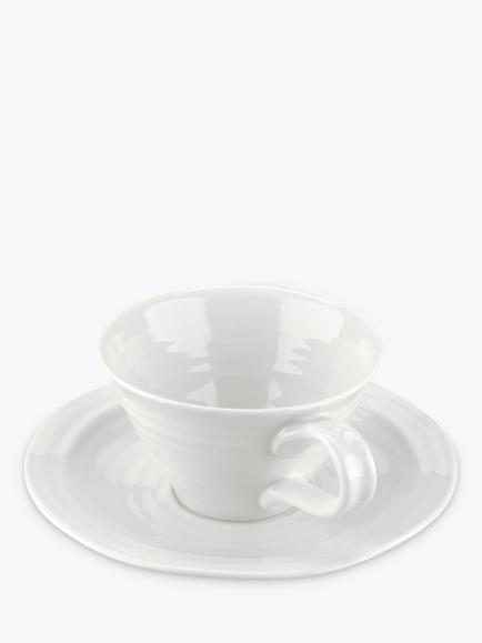 Sophie Conran for Portmeirion Tea Cup and Saucer, White - view 2, White