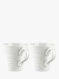 Sophie Conran for Portmeirion Porcelain Mugs, Set of 2, 350ml, White, White