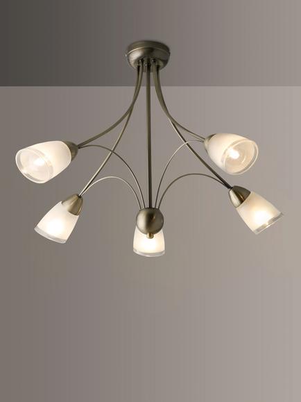 John Lewis Mizar Ceiling Light, 5 Arm, Antiqued Brass