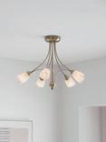 John Lewis Mizar Ceiling Light, 5 Arm, Antiqued Brass