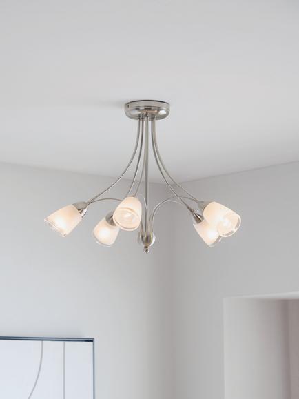 John Lewis Mizar Ceiling Light, 5 Arm - view 2, Chrome