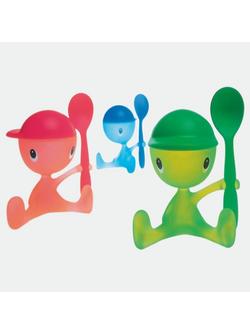 Alessi Cico Egg Cup & Spoon - view 2, Blue