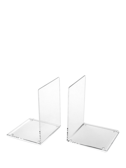 Osco Acrylic Bookends, Set of 2, Clear, Clear