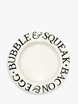 Emma Bridgewater Black Toast Bubble & Squeak Dinner Plate, 27cm, Black/White, Black/White