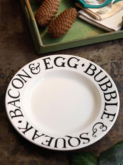 Emma Bridgewater Black Toast Bubble & Squeak Dinner Plate, 27cm, Black/White - view 2, Black/White