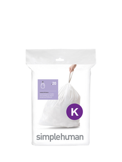 Simplehuman Bin Liners, Code K, Pack of 20, White