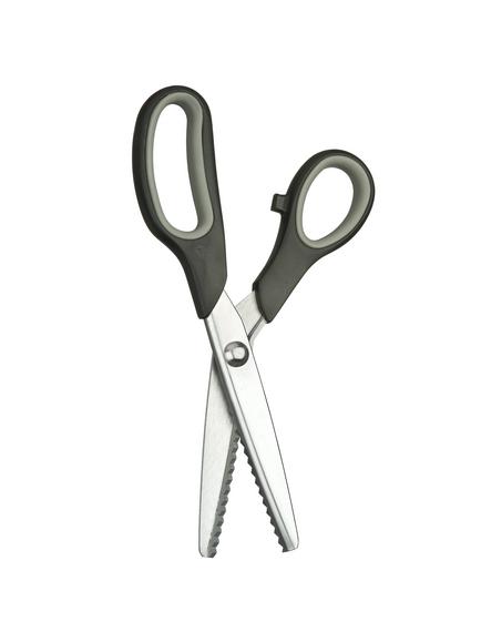 John Lewis Soft Grip Pinking Shears, 21cm, Black