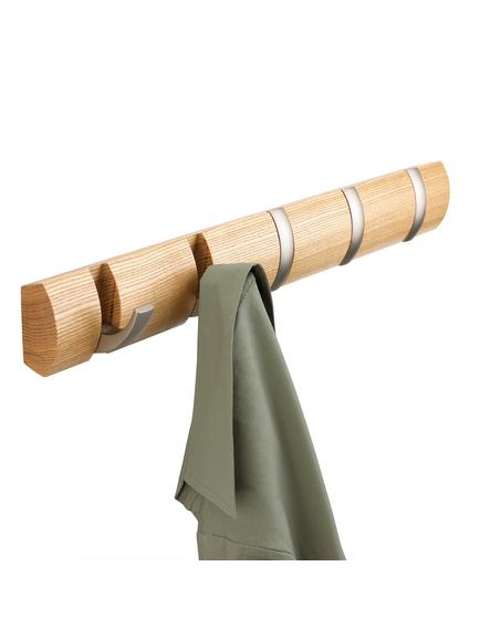 Umbra 5 Flip Hook, Natural Wood