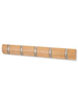 Umbra 5 Flip Hook - view 2, Natural Wood
